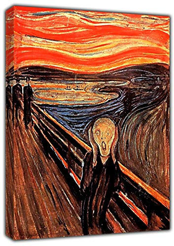 artsprints Der Schrei, Gemälde von Edvard Munch, Nachdruck auf gerahmter Leinwand, Wandschmuck, 20 x 16 inch -18mm depth