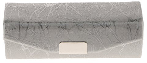 B Baosity Lippenstiftetui Lippenstift Box mit Spiegel und Druckknopfverschluss, Fein Design - Silber