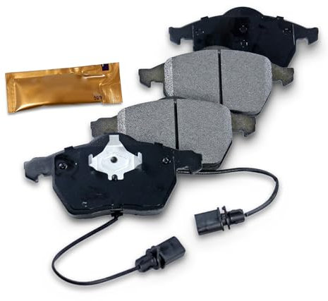 BESTPRICE Bremsbelagsatz Vorderachse inkl. Verschleißwarnkontakt Bremsbeläge Bremsklötze vorne mit Warnkontakt Verschleißanzeige, 4 Stück