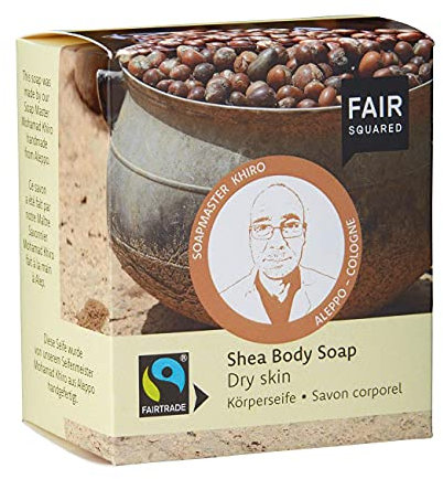 FAIR SQUARED feste Körperseife - für trockene Haut - mit Fairtrade-Sheabutter - vegane Naturkosmetik - Zero Waste