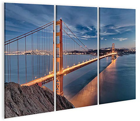 islandburner Bild auf Leinwand Golden Gate Bridge San Fracisco Stadt Bilder Wandbilder Poster