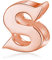 Breloque lettre de l'alphabet A-Z en véritable argent sterling 925 pour bracelet Pandora (lettre S or rose)