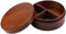 Raguso Holz Box Lunchbox aus natürlicher Kieferntanne mit Lebensmittelfächern Rund Lebensmittelbox Lebensmittelbehälter für Picknick Sushi Mittagessen * 15 * 6cm