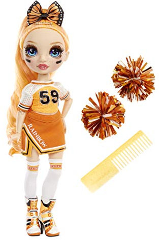 Rainbow High Poupée Mannequin Majorette. Vêtements élégants et pompons. Poppy Rowan, Poupée Thème Orange. Rainbow High Serie, cadeau parfait pour les filles de 6 ans et plus