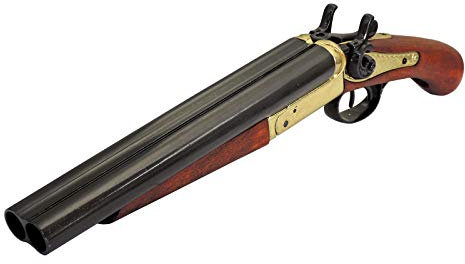 Denix Goldfarbenes Deko Schrotgewehr-Pistole Wyatt Earps USA 1881 Lauf klappbar