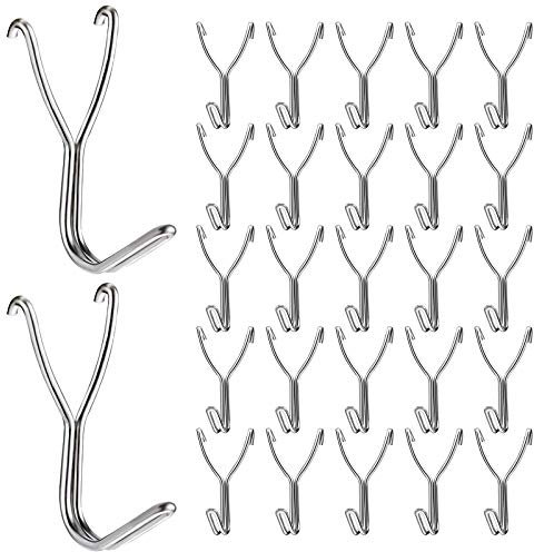 MOROBOR Lot de 100 crochets en acier inoxydable de 20 mm pour rangement de cuisine, garage, accessoires, outils d'établi, fournitures d'artisanat, bijoux