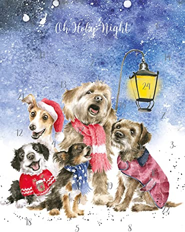 Wrendale Designs Oh Holy Night Dog Adventskalender Karte