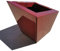 InterLock, Pot de Fleurs en Aluminium-Composite, Couleur (Bourgogne Brillant), Pan coupé évasé, Dimensions au Sol 20x20 cm Hauteur 30-25-20 cm Fabrication française.