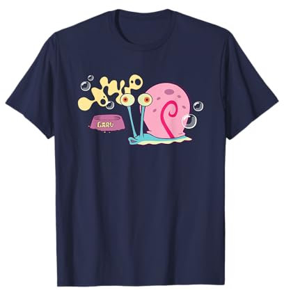 SPONGEBOB SQUAREPANTS Gary the Snail T-Shirt, Herren, Unisex-Kinder, Unisex, Kurzarm, Blau, S