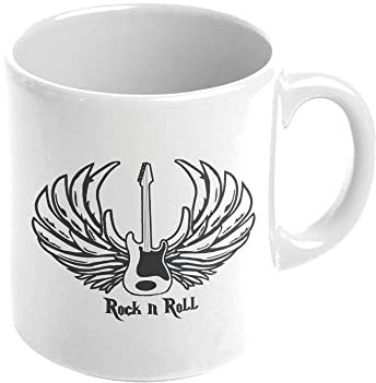 Mygoodprice MUG en céramique au motif Rock N Roll Guitare