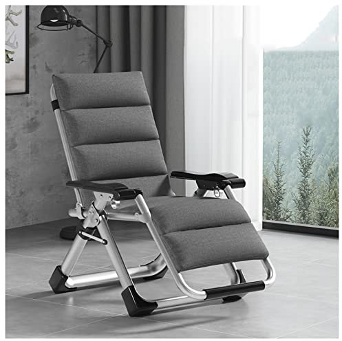 Relax-Liegestuhl, Relaxsessel Mit Liegefunktion, Liegestuhl Mit Verstellbarer Rückenlehne Und Armlehnen, Für Den Garten, Die Terrasse Oder Den Pool, Bis 150 Kg Belastbar(Color:Silver,Size:Grey)