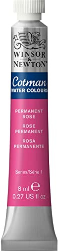 Winsor & Newton 8840106 Cotman - Vernici ad acquerello, colori vivaci di alta qualità con ottime caratteristiche di lavorazione, tubo da 8 ml, Rosa Permanente