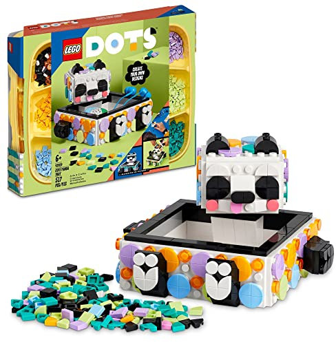 LEGO DOTS Cute Panda Tray 41959 DIY Craft Toy Set for Girls, Boys, and Kids Ages 6+; Creative and Useful Storage Kit (517 Pieces)