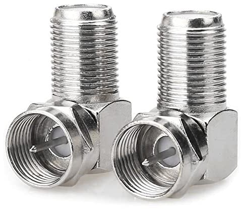 fafeiha 2 Pcs Right Angle TV Aerial F Plug 90 Degree Coaxial Connector F-Type Right Angle Coax Connector for TV Coax Aerial Cables