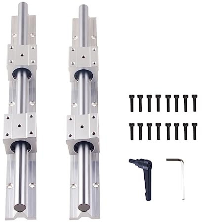 ONLISUM Linearschiene Linearführung SBR20 1000mm 2 Stück Linear-Schienenwelle 4 Stück SBR20UU Lagerbock CNC-Kit Linearschienen und Lager-Kit für Automatisierte Maschinen und Anlagen