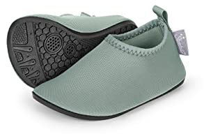 Sterntaler Badeschuhe uni - Kinder Aquaschuhe schnelltrocknend - Unisex Schwimmschuhe, bequeme Strand Slipper, mattgrün, Größe 24