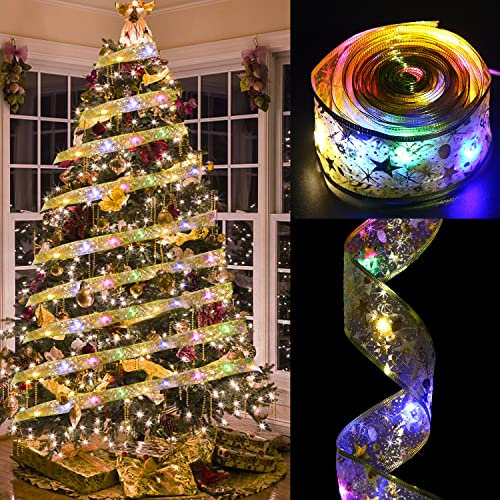 VEYLIN LED Fairy Lights, 4M/13ft Christms Ribbon String Light Battery Operated Fairy Light for Xmas Tree Decor