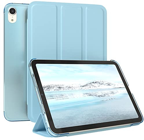 EAZY CASE Smartcase Tablet Hülle kompatibel mit iPad mini 6 (2021) mit Standfunktion, Schutzhülle mit Sleep und Wake Funktion, Tablet Case, Tablet Klapphülle aus Kunstleder, Hell Blau