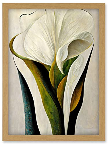 Doppelganger33 LTD White Calla Lily Flower Bouquet Detail Stylish Artwork Framed Wall Art Print A4
