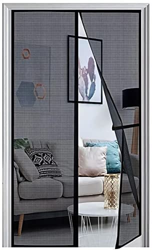 Panngu Zanzariere Magnetiche per Porte Finestre 100x210CM, Zanzariera Magnetica Porta Finestra 2023 Versione Aggiornata, Tenda con Magneti Anti Zanzare, Mosche Insetti - Nero