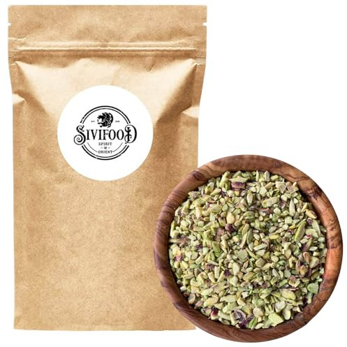 SIVIFOOD pistacchi tritati grossolanamente 500g - Granella di pistacchi verdi - 100% naturali, crudi, senza sale né additivi – Pistacchi tritati per dolci, gelati, cucina orientale e pasticceria