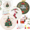 YINVA Stickerei Set Anfänger, Stickset Weihnachten, Kreuzstich-Kit Starter Tools Kit mit 2 Stück Kunststoff-Stickrahmen, Farbfäden und Werkzeuge, für DIY Kunst, Handwerk, Sticken