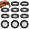Lot de 50 joints d'étanchéité pour tuyau de douche - Rondelles en caoutchouc noir - Avec filet filtrant pour tuyau d'arrosage et pommeau de douche - Diamètre intérieur : 19 mm - Diamètre intérieur :