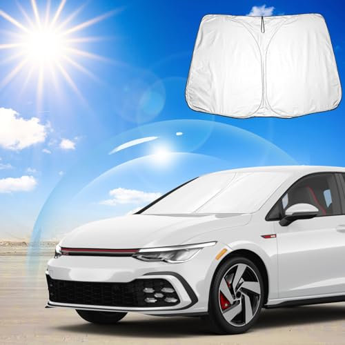 Ruiya Parasol para Parabrisas Delantero Compatible con VW Golf 8 8.5 GTI GTE GTD 2020-2025 Parasol Coche Delantero Anti UV Rayos Parabrisas de Coche Parasol Protección Solar para Golf 8 Accesorios