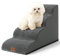 COZY KISS Hundetreppe für Kleine Hunde 50cm, Haustiertreppe für Bett aus Hochdichtem Schwamm, Hunde Treppe Hunderampe mit Waschbarem Bezug und Rutschfestem Boden, 40x72x50cm, 4 Stufen, Dunkelgrau