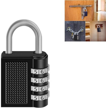 Cadenas de Sécurité,Cadenas à Combinaison à 4 Digit,Cadenas Code,Cadenas à Code Étanche,Serrure Combinée,pour Gymnase,école,Portail,Hangar,Garage,Rangement