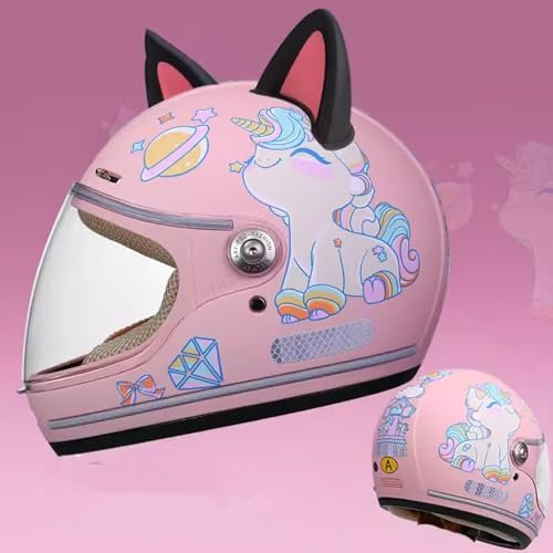 Casco Integrale Da Moto Per Bambini Caschi Leggeri Con Visiera Per MTB BMX Ciclismo Scooter Ragazzi Ragazze 4-15 Anni B,46-53CM