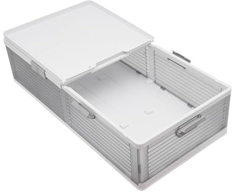 Kunststoff Unterbettkommode 101*51,5*24cm Groß Unterbett Aufbewahrung Box mit Deckel, Unterbettbox Organizer Unterbettkommoden Unterbett Aufbewahrungsbox für Bettdecken Kleidung (Transparent)