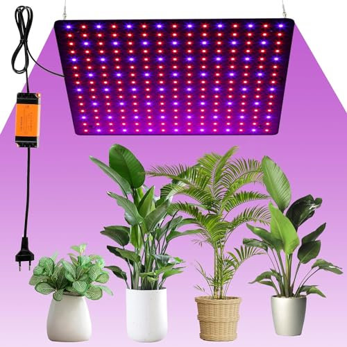 OROMYO Lampadina Crescita Piante Indoor 225 LEDs 1000W Lampada per Piante LED Spettro Completo con 4 Gancio Lampada LED Coltivazione per Serra Piante Ortaggi Fiori (Rosso+Blu), 20000064801