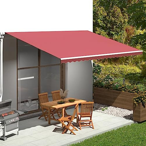 AUVYI Tenda da sole di ricambio, colore bordeaux, 5 x 3,5 m, resistente alla polvere e allo sporco, da giardino, resistente alle intemperie, tessuto per tende da sole, telaio non incluso