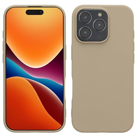 kwmobile Hülle für Apple iPhone 16 Pro TPU Case - Handyhülle unterstützt kabelloses Laden, Flexible Schutzhülle, gummiertes Cover in Creme
