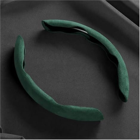 Lenkradschutz Wildleder Universal 38CM Auto Lenkrad Booster Abdeckung rutschfeste Auto Innen Lenker Schutz Dekoration Zubehör Lenkradhülle(GRÜN)