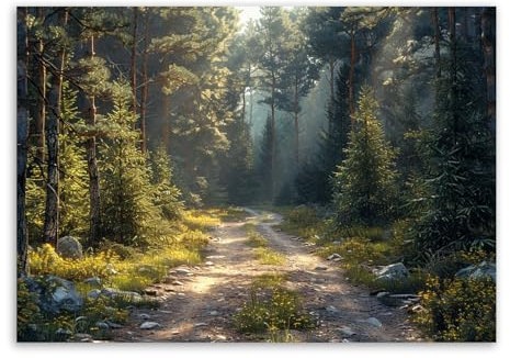 DunPei Kunstwerke mit Outdoor-Szenen Wald Künstlerische Leinwandbilder für ein inspirierendes Wohnambiente-30x50cm Ungerahmt