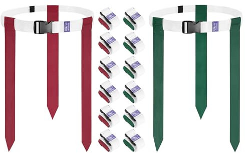 Uikro Flag Football Belts, 14 Player White Flag Football Set with 42 Flags for Adult Youth Kids Training