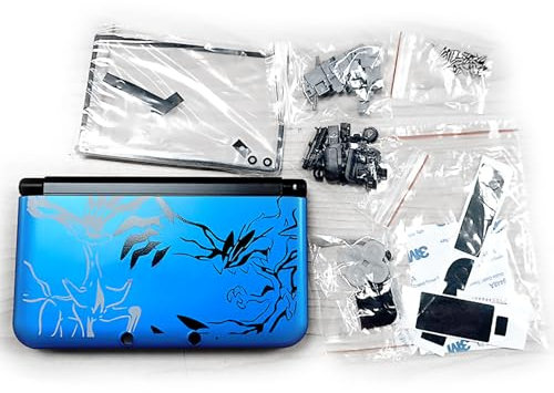 Juego completo de carcasas adicionales personalizadas para 3DSXL PKM azul, para consola antigua 3DS XL/LL 3DSLL, placas de cubierta + botones/tornillos/lápiz