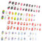 SGERUFZ Lot de 4 feuilles de faux ongles pour enfants, pré-collés, Couverture complète, dégradé de paillettes arc-en-ciel, Faux ongles courts pour adolescentes