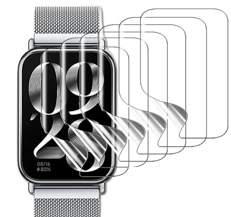 CUFEREDU 6pcs films Hydrogel pour Xiaomi Smart Band 8 Pro 1.74 Protecteur d'écran Soft TPU gel film pour smartwatch Sensibilité au toucher, Auto-guérison, Facile à installer