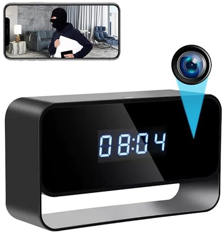 Zingle Spy Camera Clock with audio WiFi FREE SD card Hidden Wireless HD 1080P Secret Covert Nanny Cam Home Office Surveillance Security Motion Detection Night Vision Live Stream via Android IOS AppIe
