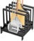 Qriocioa Pizza Peel Rack Steel 4 Available Slots Pizza Paddle Storage Rack with Non-Slip Feet for Pizza Holder Pizza Turner Organizing and Saving Space Pizza Oven Accessories Black