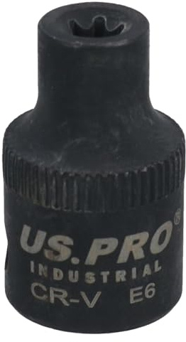 E6 Female Impacted Impact Torx Star E Socket 3/8in Drive Shallow