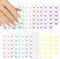 12 PCS French Nail Stickers French Gradient Nail Stickers Tip Guides for Nails Colorful Line Art Sticker 3D Self-Adhesive Colorful Geometric Curve Lines Nails Decals for Women DIY Art Stencil Tools