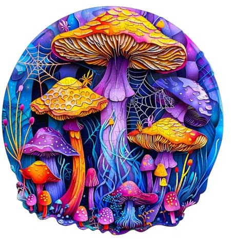 Holzpuzzle für Erwachsene, 300 Teile Holzpuzzle Tiere für Erwachsene Kinder, Einzigartiges Tierform Puzzle, Papier Geschnittener Pilz Unregelmäßige und einzigartige Rätsel(L-34 * 32.9cm)