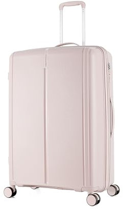 METZELDER Valise Rigide Victoria Coque Incassable 100% Polypropylène, Serrure TSA, avec Souflet Extension Garantie 2 Ans (Rose Pastel (Pink), L (Large) - 113L- 76x52x33cm - 4.4kg)