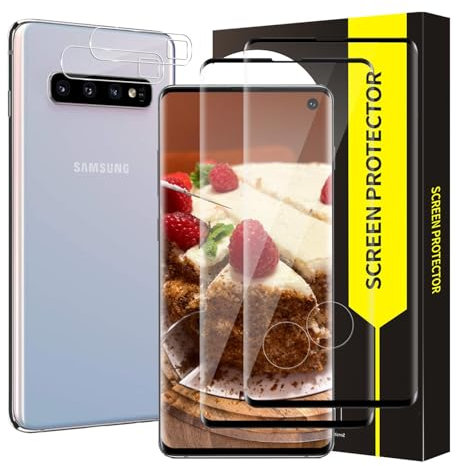 Bodyguard 2+2 pièces Verre Trempé pour Samsung Galaxy S10, 3D plein écran, Bubble Free, Caméra Protecteur, Haute Sensibilité, Dureté 9H vitre protection, Ultra HD Samsung S10 protection écran