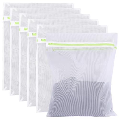 6 PCS Mesh Laundry Bag,11.8x7.87in Small Washing Machine Wash Bags with Zips,Fine Mesh Laundry Bags for Washing Machine,Delicates Wash Bag for Bra,Towel,Socks,Underwear,Baby Clothes