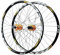 LYYCX AuroraXQ Mountainbike Laufradsatz 26/27.5/29 Zoll, Doppelwand Legierung Scheibenbremse MTB Räder, 32H Edelstahlsprecher Fahrradräder HG Hub 7-12 Geschwindigkeit(Gold,26 Zoll)